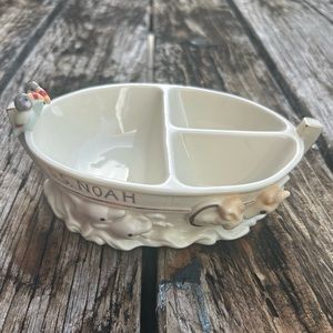 Noah’s Ark by Lenox 3 Section Child’s Decorative Ceramic Feeding Dish See Note